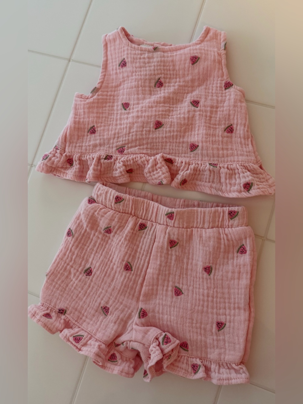 Watermelon Embroidered Set